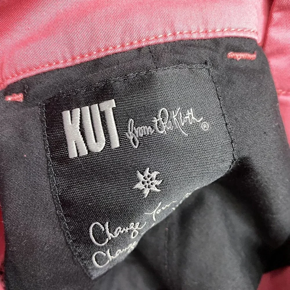 KUT FROM THE KLOTH Taylor Crop Trouser Mid Rise Pink Casual Pants Women's Size 6 - Picture 8 of 14